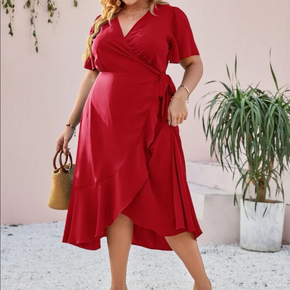 Boho plus size wrap dress - Picture 14 of 16